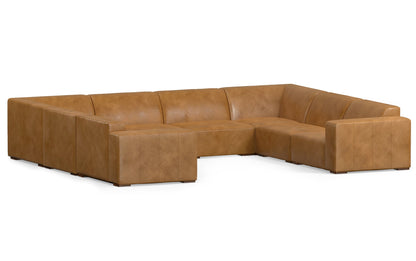 Sienna Genuine Leather | Rex U-Shaped Sectional in Genuine Leather