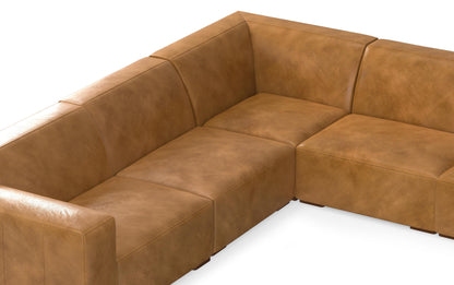 Sienna Genuine Leather | Rex U-Shaped Sectional in Genuine Leather