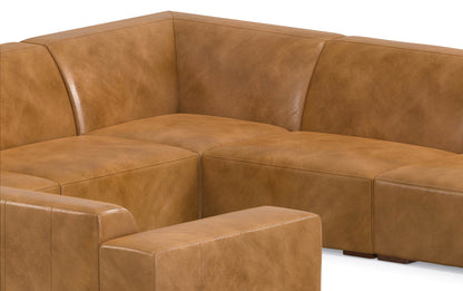 Sienna Genuine Leather | Rex U-Shaped Sectional in Genuine Leather