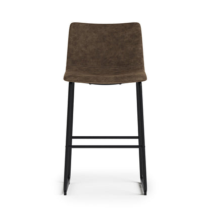 Distressed Brown Distressed Vegan Leather | Warner Bar Stool (Set of 2)