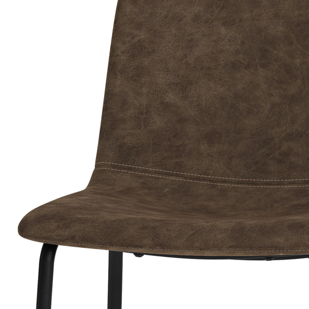 Distressed Brown Distressed Vegan Leather | Warner Bar Stool (Set of 2)