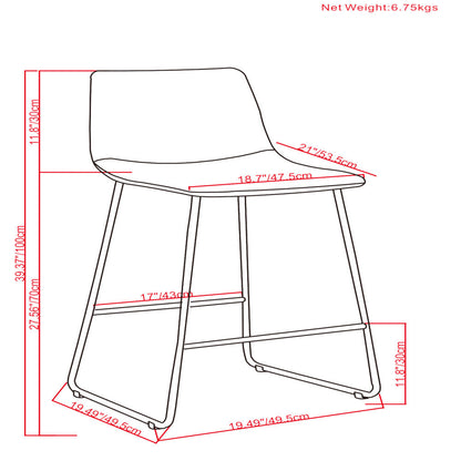 Distressed Brown Distressed Vegan Leather | Warner Bar Stool (Set of 2)