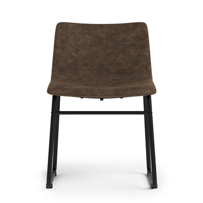 Distressed Brown Distressed Vegan Leather | Warner Dining Chair (Set of 2)