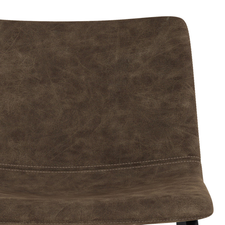 Distressed Brown Distressed Vegan Leather | Warner Dining Chair (Set of 2)