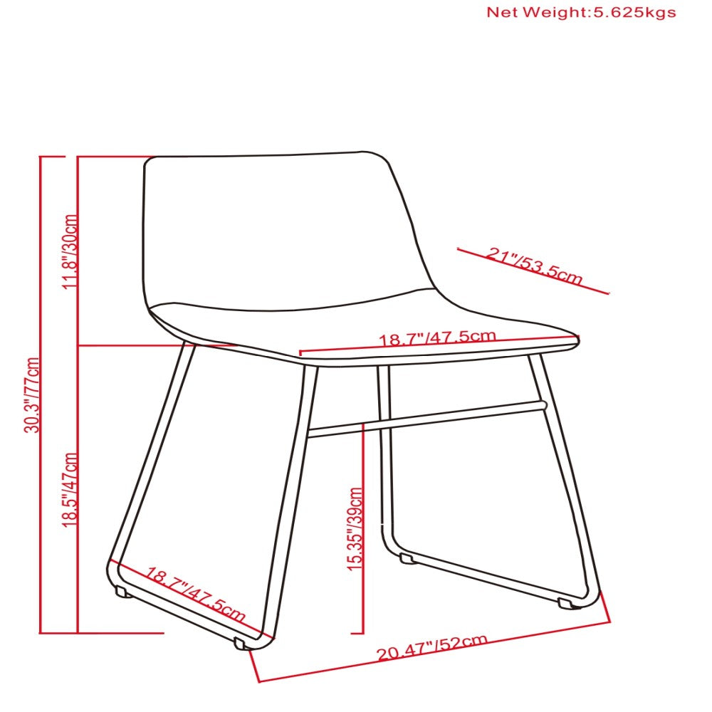 Distressed Charcoal Grey Distressed Vegan Leather | Warner Dining Chair (Set of 2)