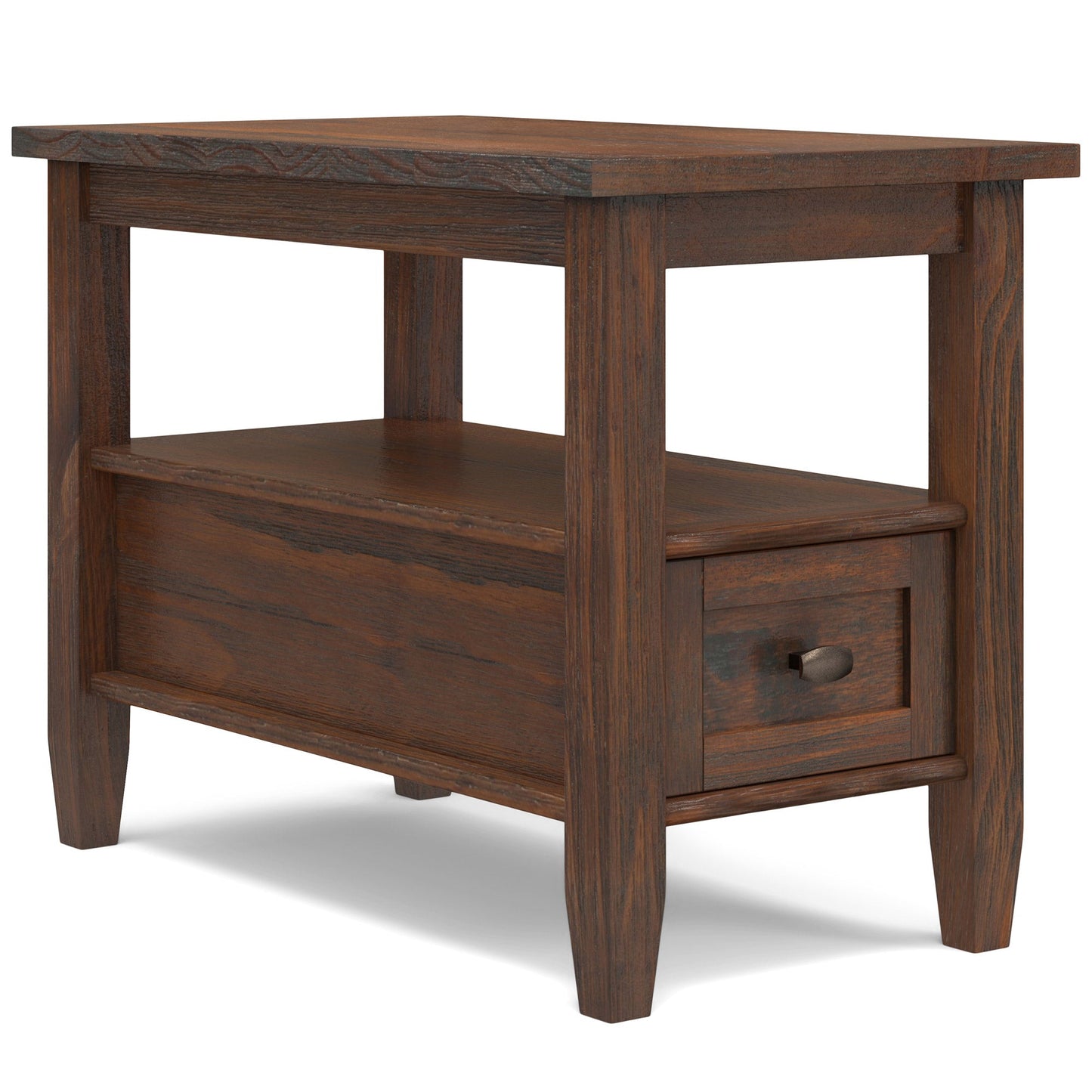 Distressed Charcoal Brown | Warm Shaker Narrow Side Table