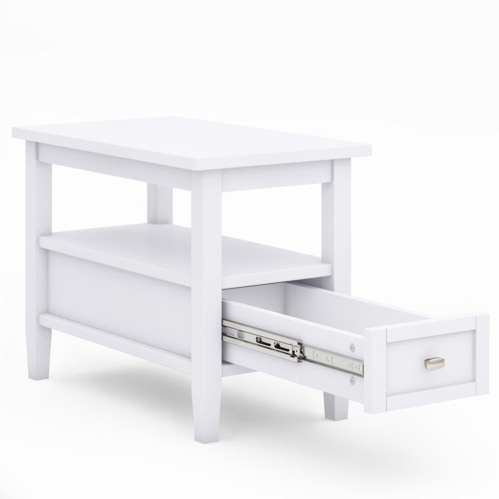 White | Warm Shaker Narrow Side Table