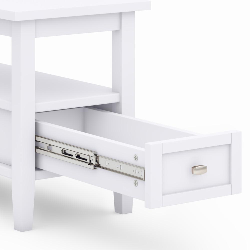 White | Warm Shaker Narrow Side Table