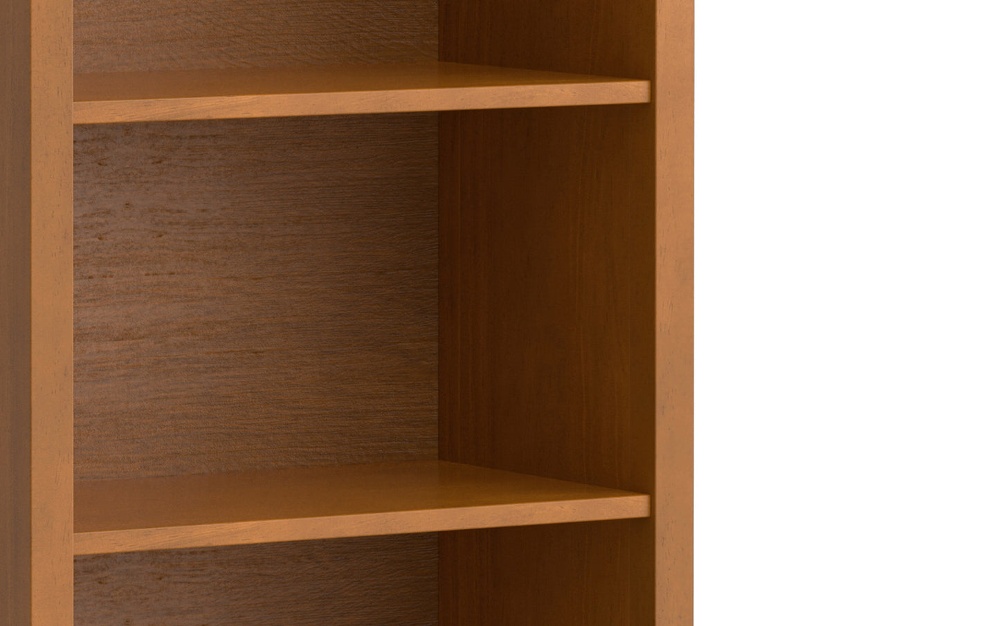 Light Golden Brown | Warm Shaker 5 Shelf Bookcase