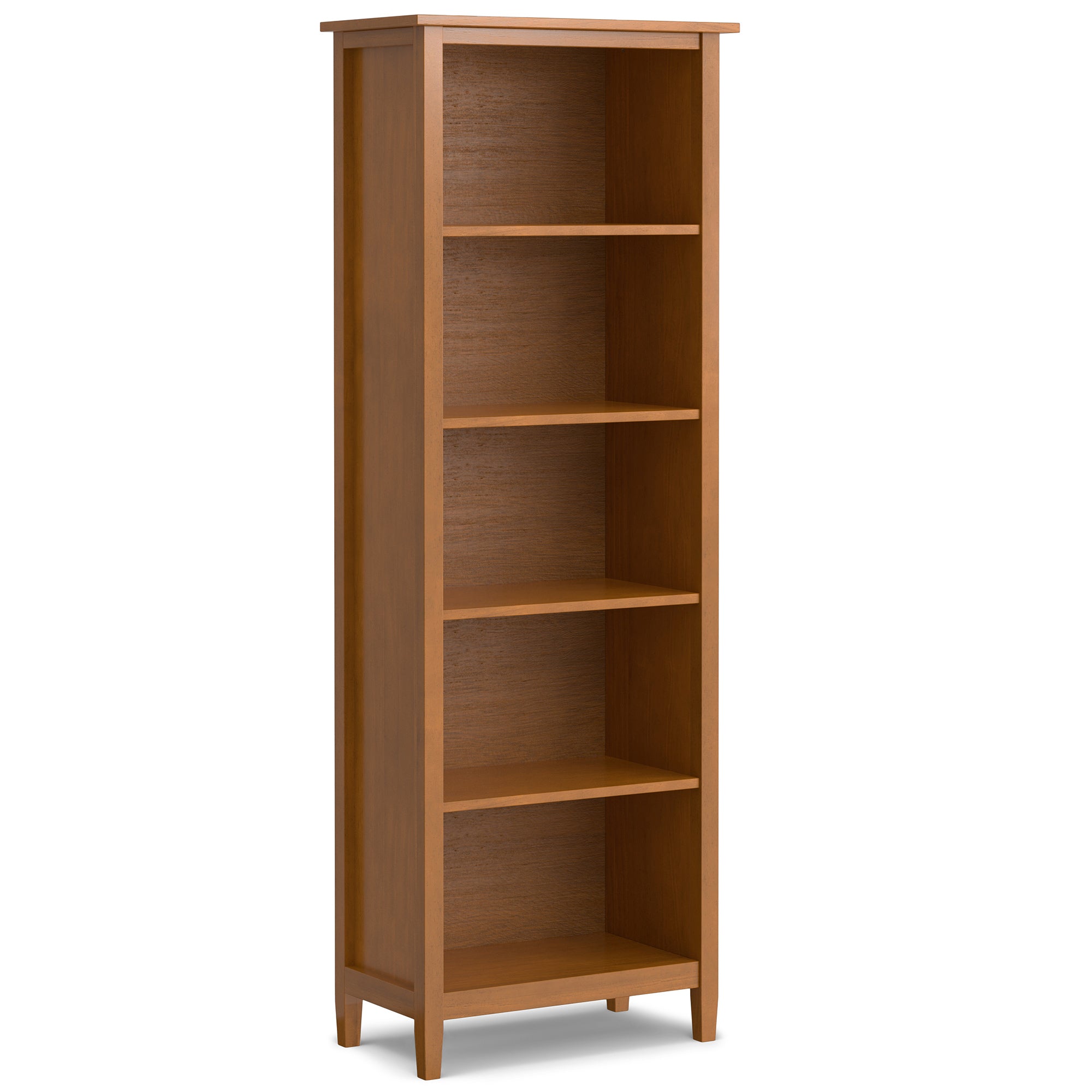 Light Golden Brown | Warm Shaker 5 Shelf Bookcase