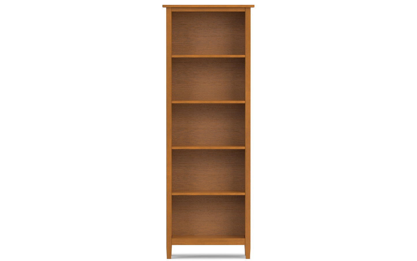 Light Golden Brown | Warm Shaker 5 Shelf Bookcase