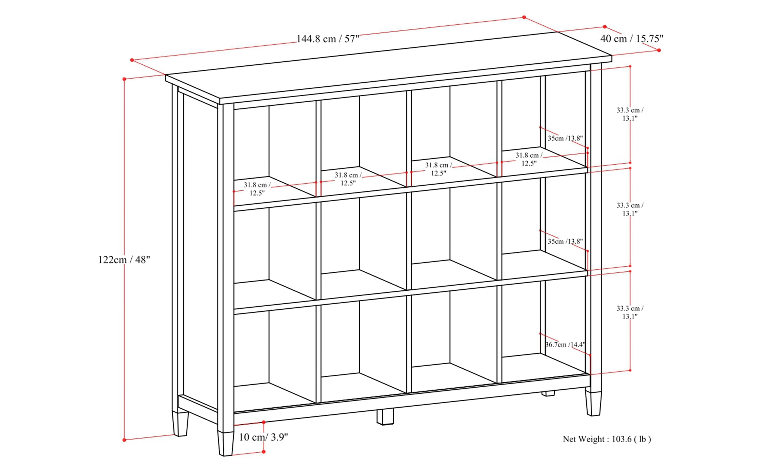 Light Golden Brown | Warm Shaker 12 Cube Storage