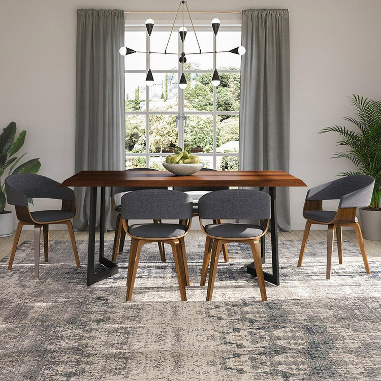 Dark Brown | Watkins Dining Table with Inverted Metal Base