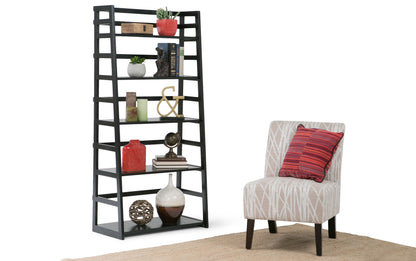 Black | Acadian Ladder Shelf Bookcase