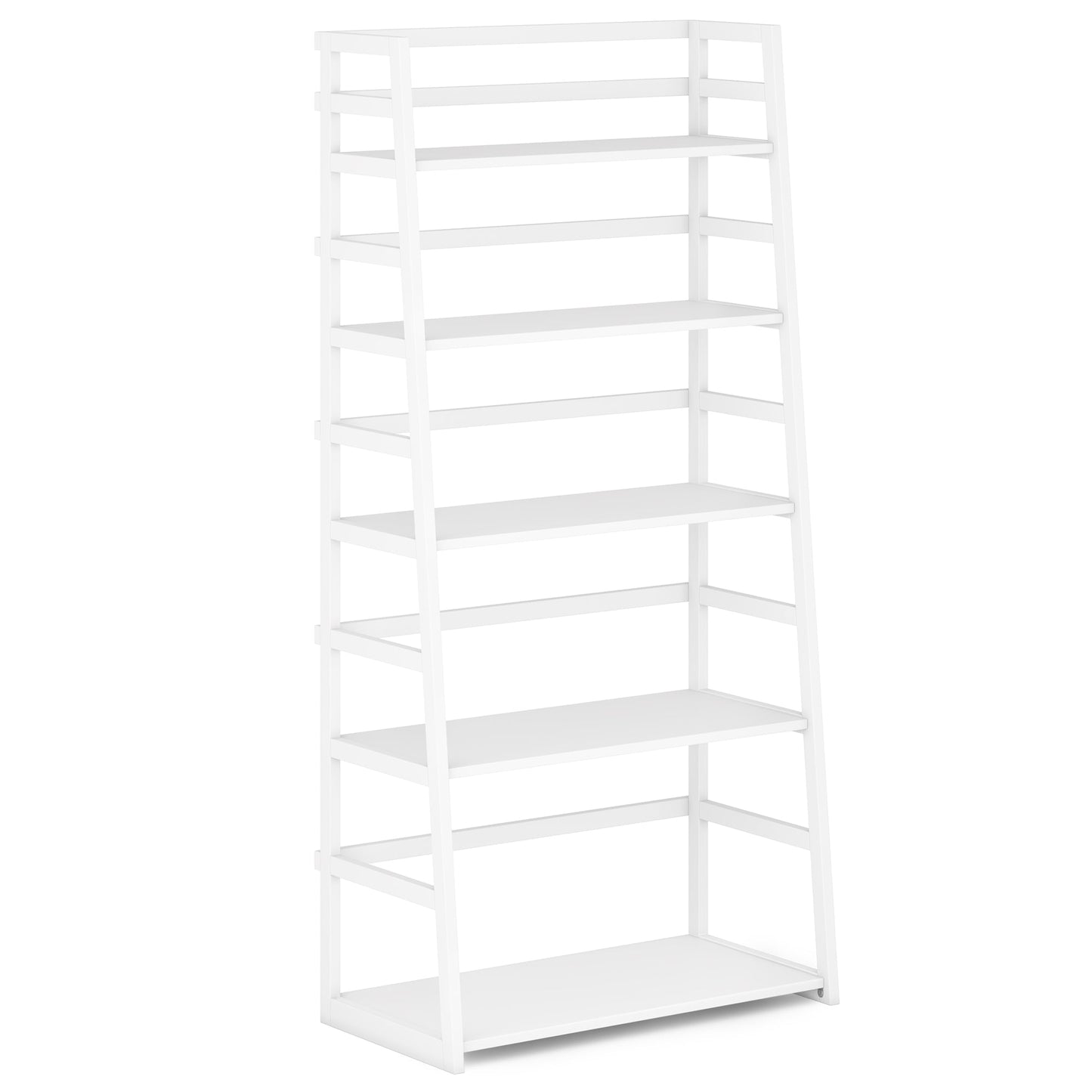 White | Acadian Ladder Shelf Bookcase