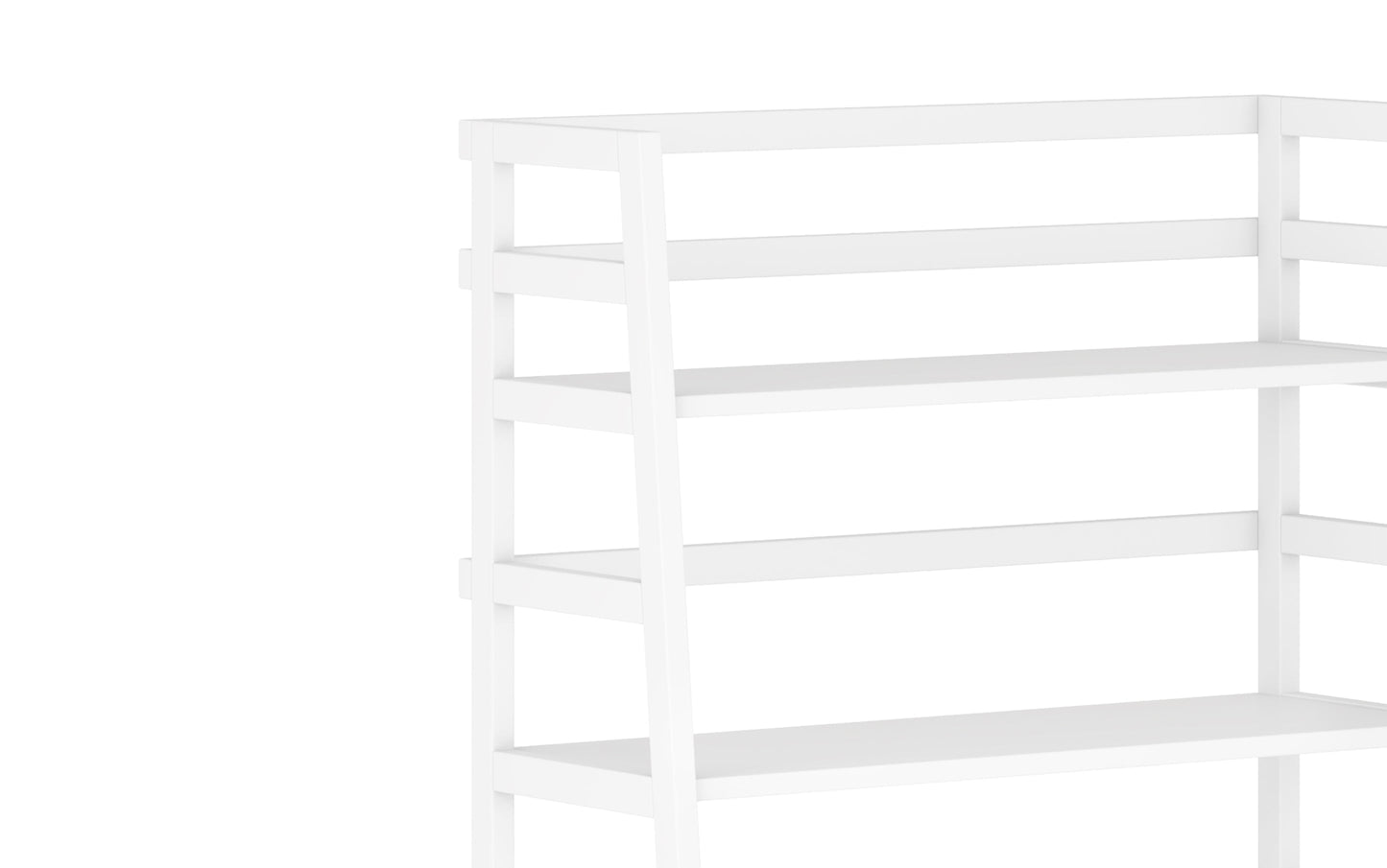 White | Acadian Ladder Shelf Bookcase