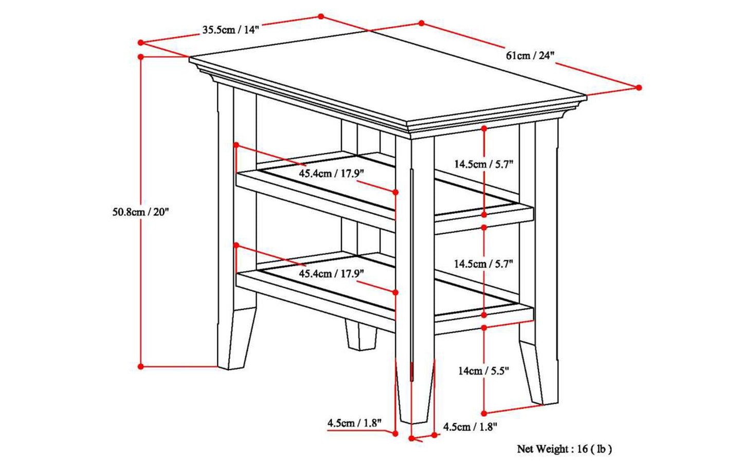 Farmhouse Grey | Acadian Narrow Side Table