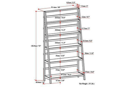 Brunette Brown | Acadian 72 x 36 inch Wide Bookcase