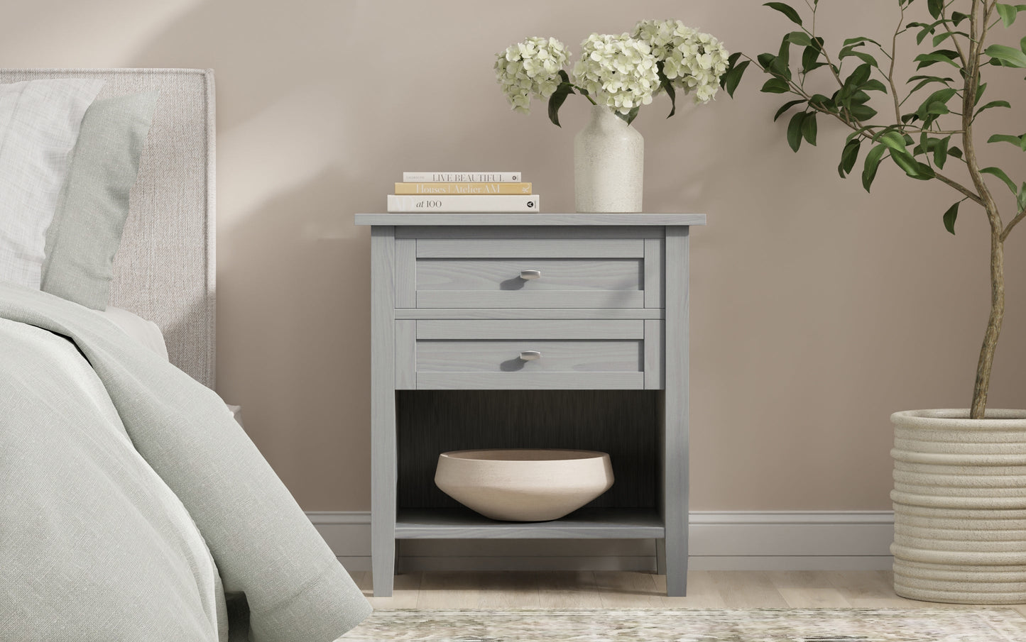 Fog Grey | Warm Shaker Bedside Table