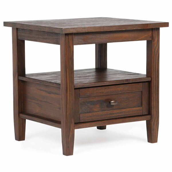 Distressed Charcoal Brown | Warm Shaker 20 inch End Side Table