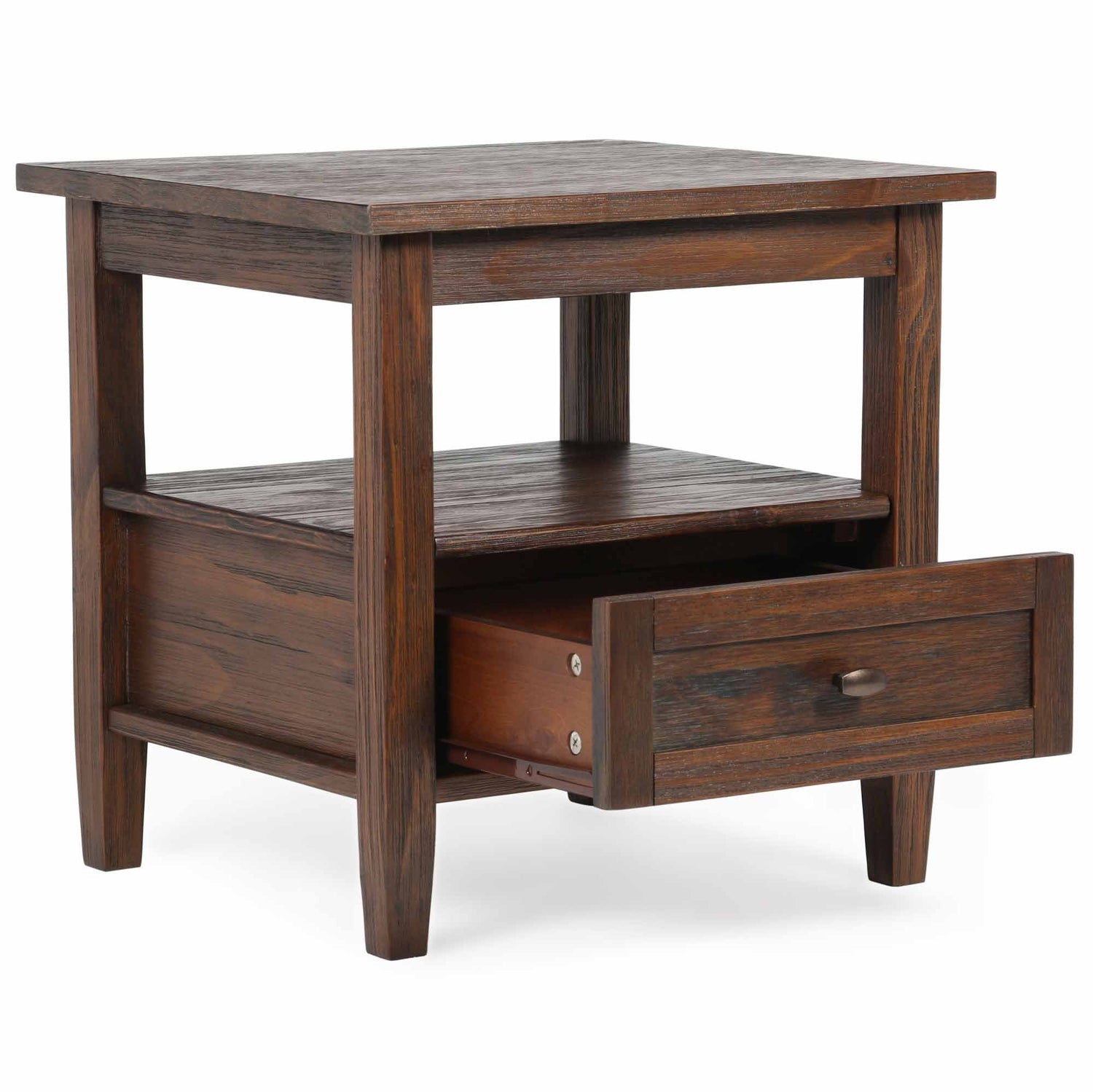 Distressed Charcoal Brown | Warm Shaker 20 inch End Side Table