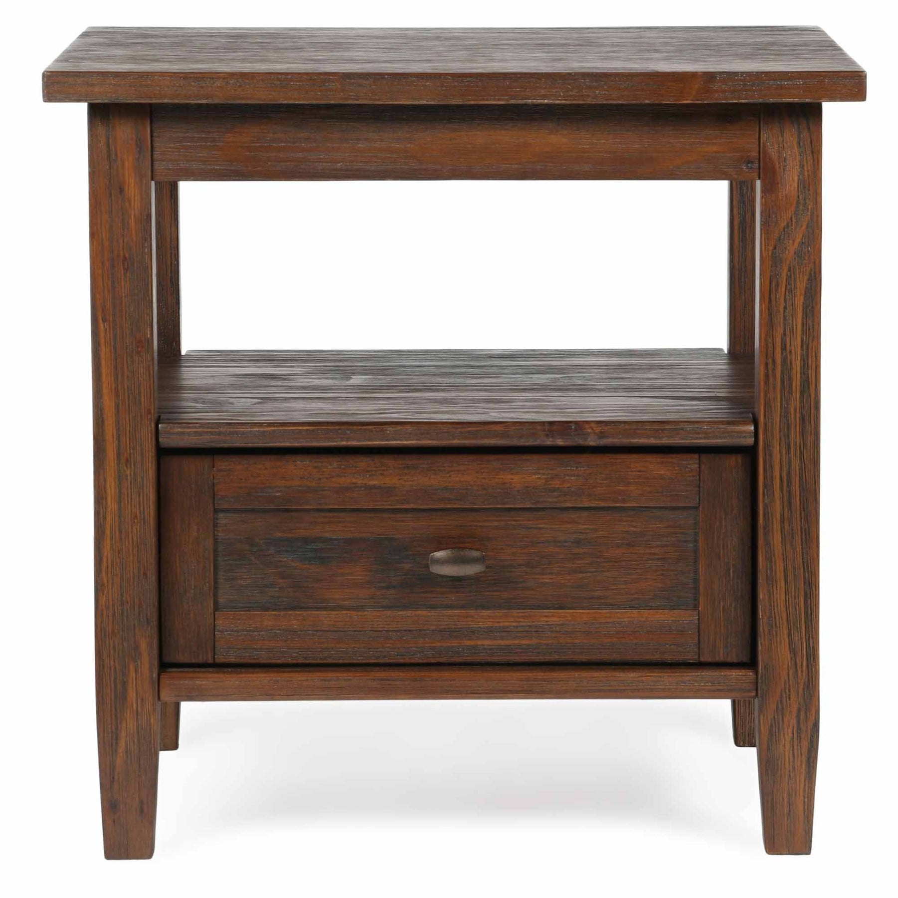 Distressed Charcoal Brown | Warm Shaker 20 inch End Side Table