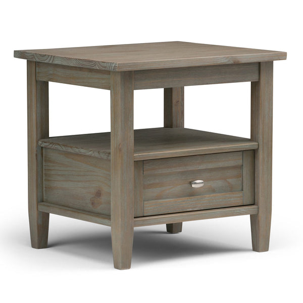 Distressed Grey | Warm Shaker 20 inch End Side Table