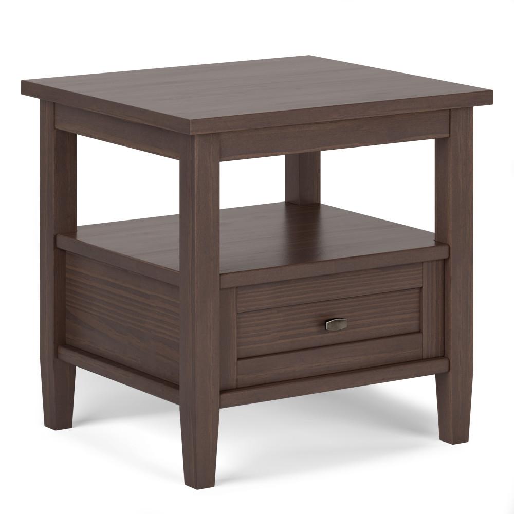 Warm Walnut Brown | Warm Shaker 20 inch End Side Table