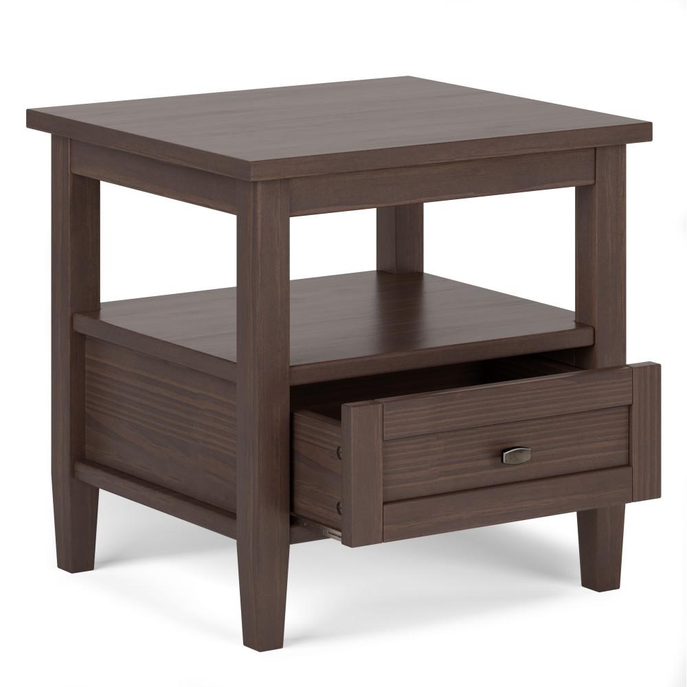 Warm Walnut Brown | Warm Shaker 20 inch End Side Table