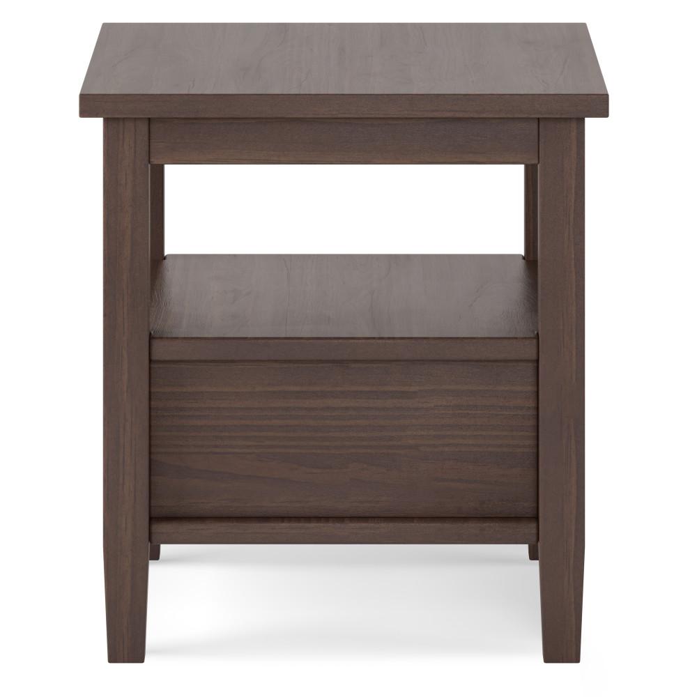 Warm Walnut Brown | Warm Shaker 20 inch End Side Table