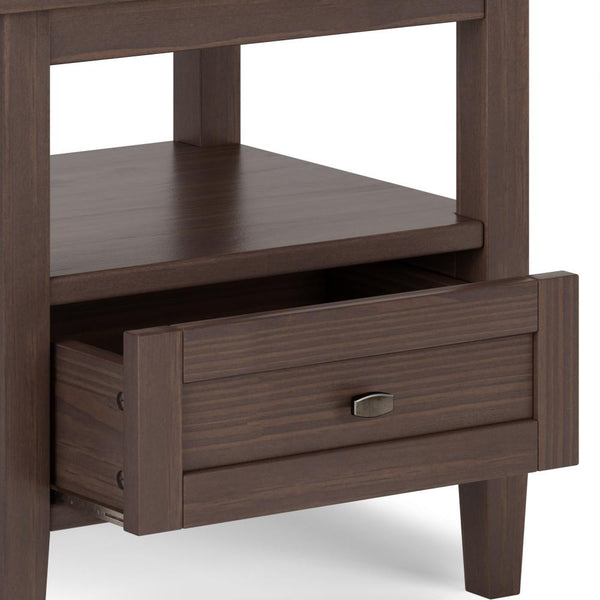 Warm Walnut Brown | Warm Shaker 20 inch End Side Table