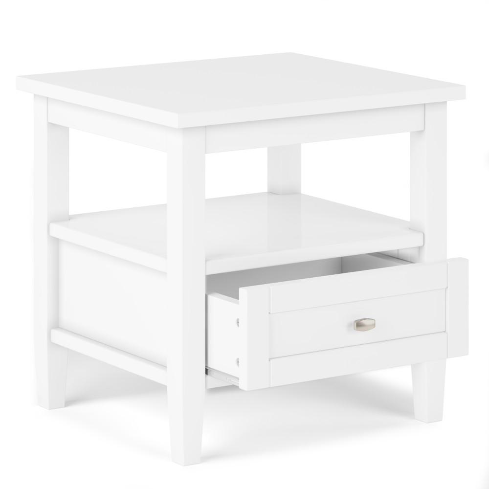 White | Warm Shaker 20 inch End Side Table