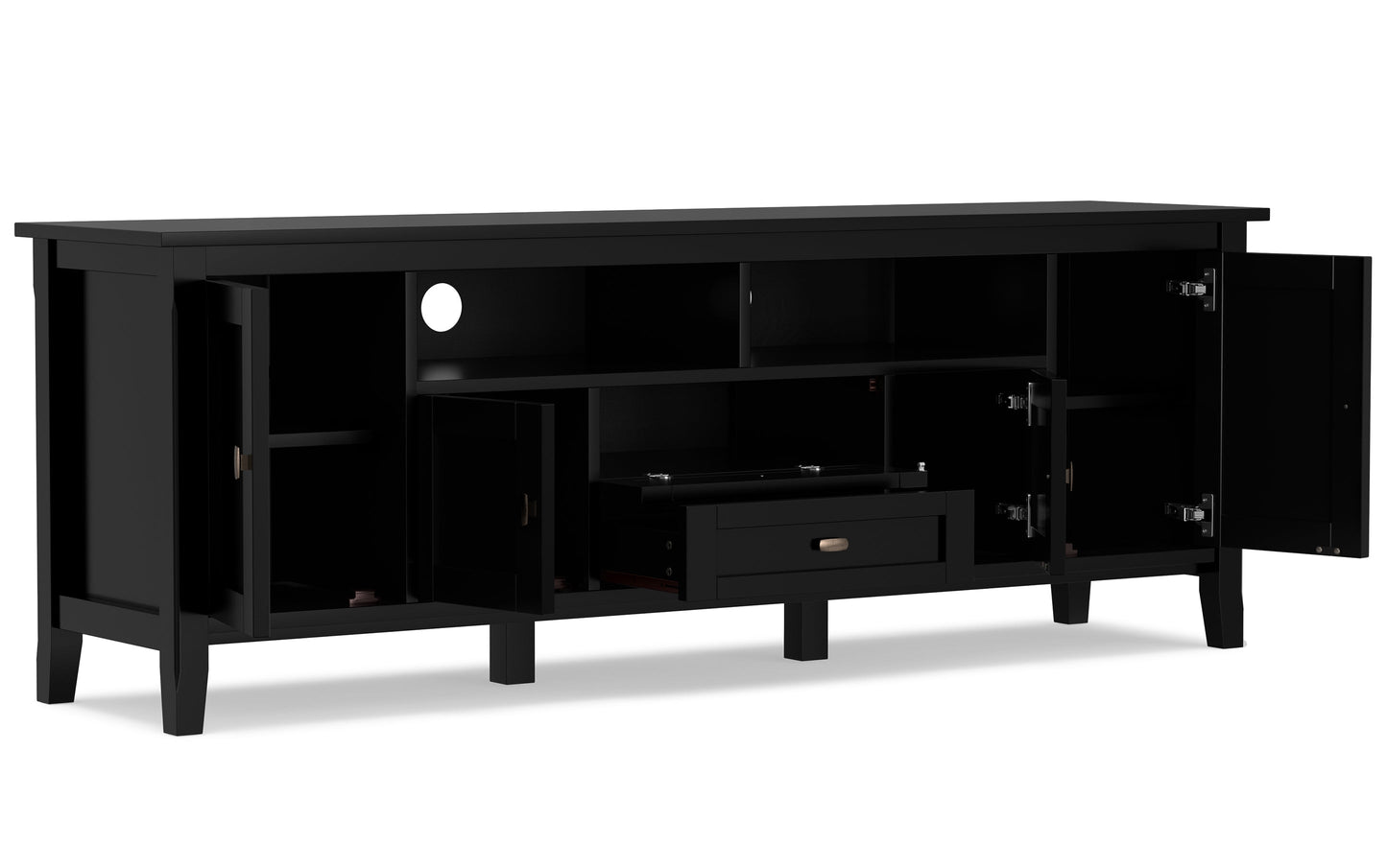 Black | Warm Shaker 72 inch TV Stand