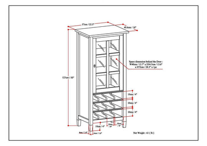 Distressed Grey | Warm Shaker 22.5 x 50 inch High Storage Wine Rack