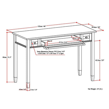 Distressed Grey | Warm Shaker 48 inch Desk