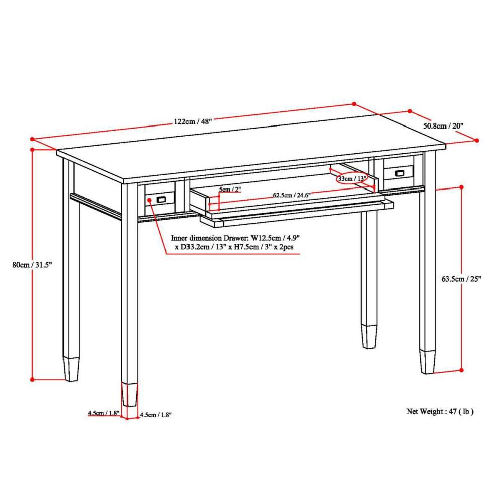 White | Warm Shaker 48 inch Desk