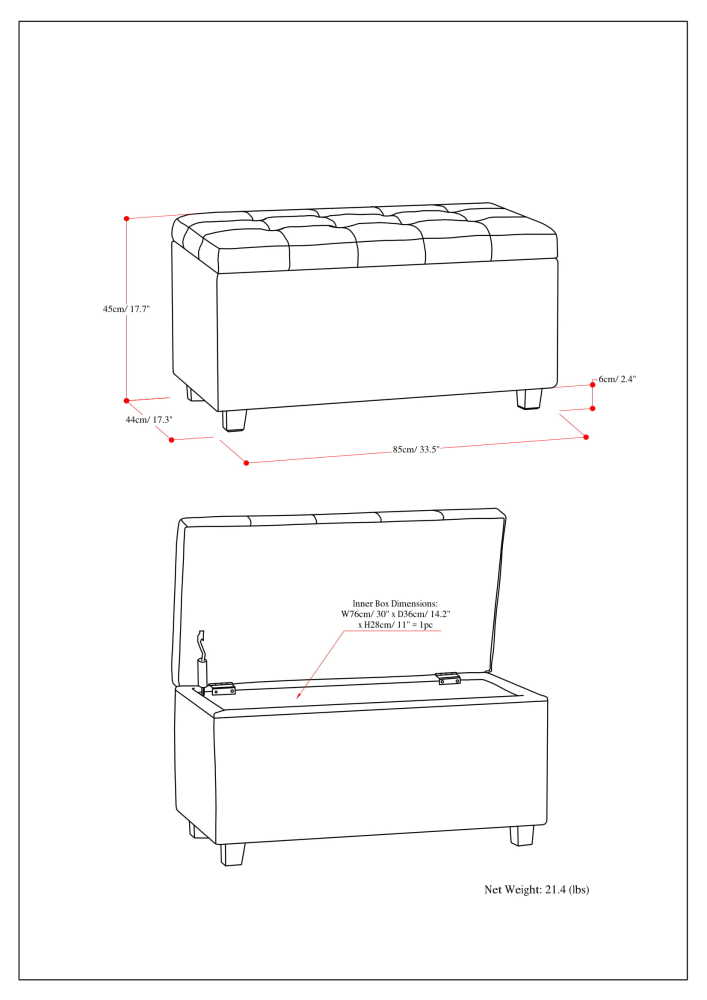 Distressed Grey Taupe Distressed Vegan Leather | Cosmopolitan Faux Air Leather Storage Ottoman