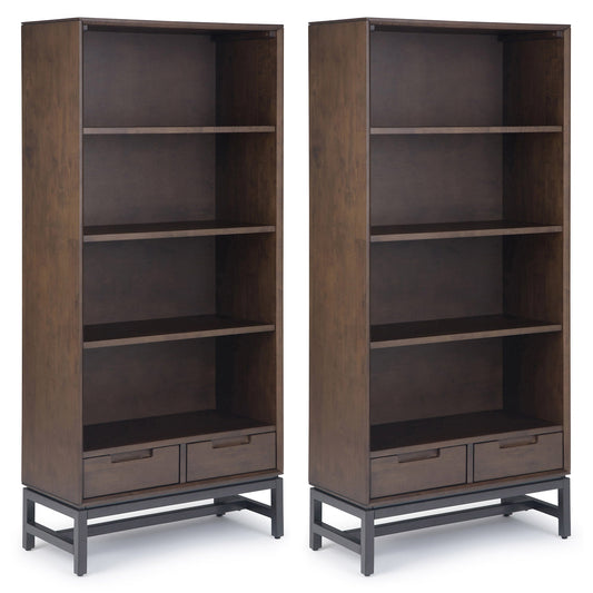 Banting 30W 4 Shelf Bookcase with Drawers (Set of 2)