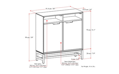 Banting 36W Tall Storage Cabinet w/ Doors and Open Shelves Set of 2