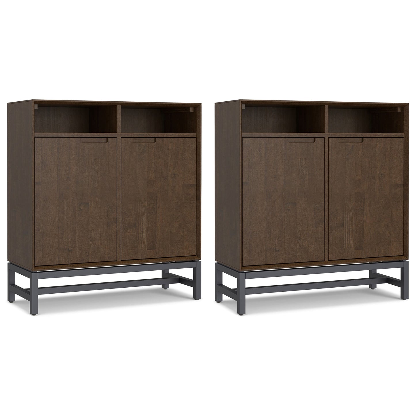 Banting 36W Tall Storage Cabinet w/ Doors and Open Shelves Set of 2