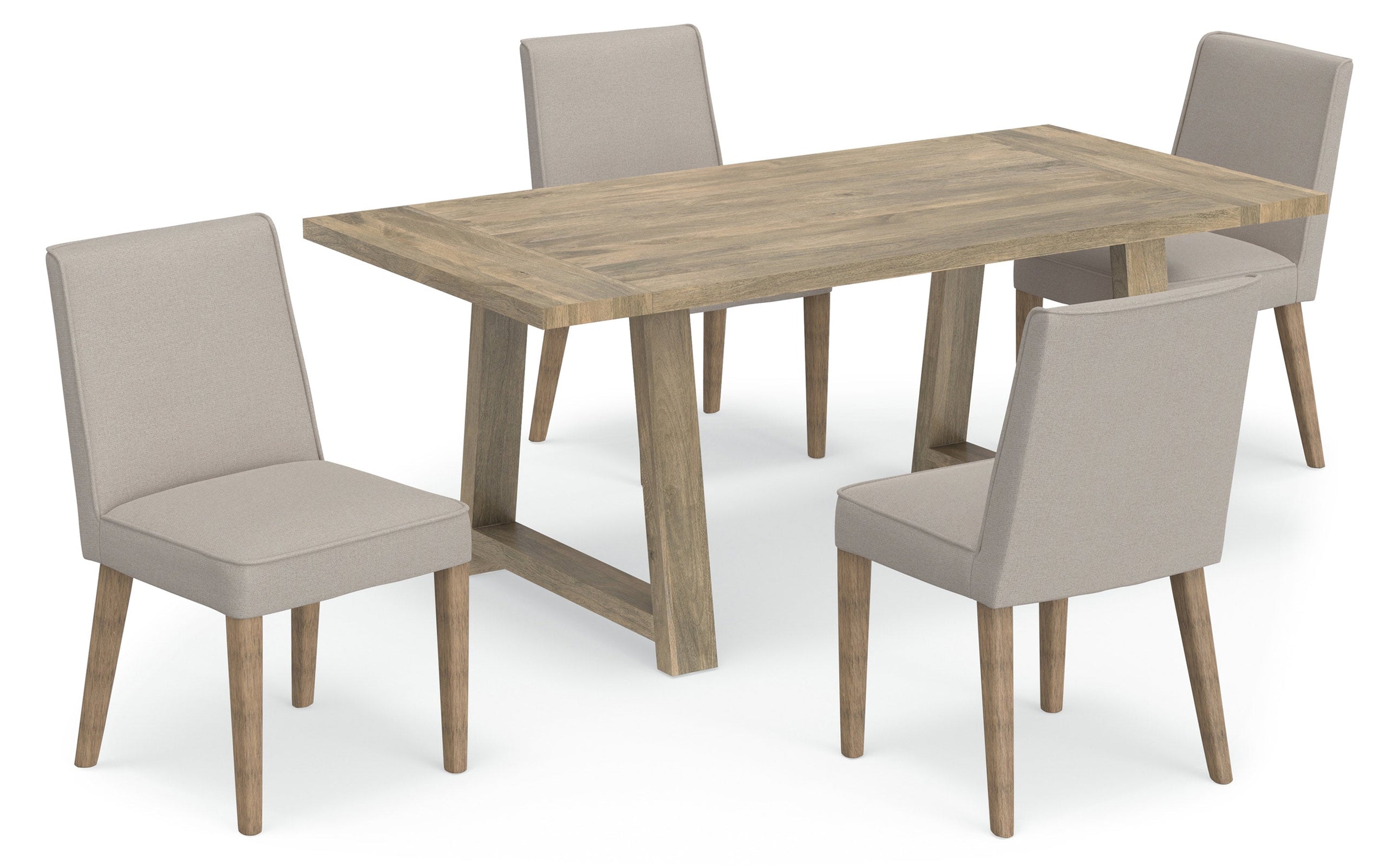 Natural Polyester Fabric | Bartow / Whitley 5-Piece Dining Set