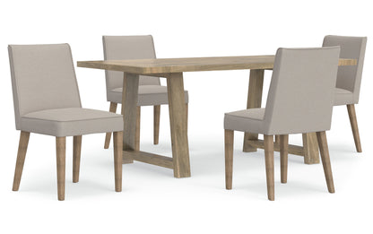 Natural Polyester Fabric | Bartow / Whitley 5-Piece Dining Set