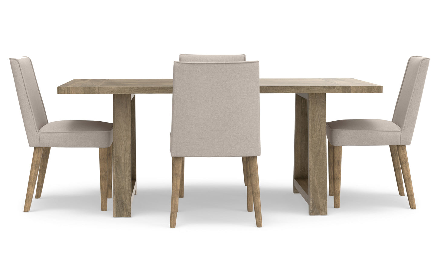 Natural Polyester Fabric | Bartow / Whitley 5-Piece Dining Set