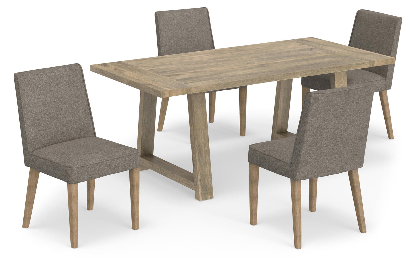 Taupe Polyester Fabric | Bartow / Whitley 5-Piece Dining Set