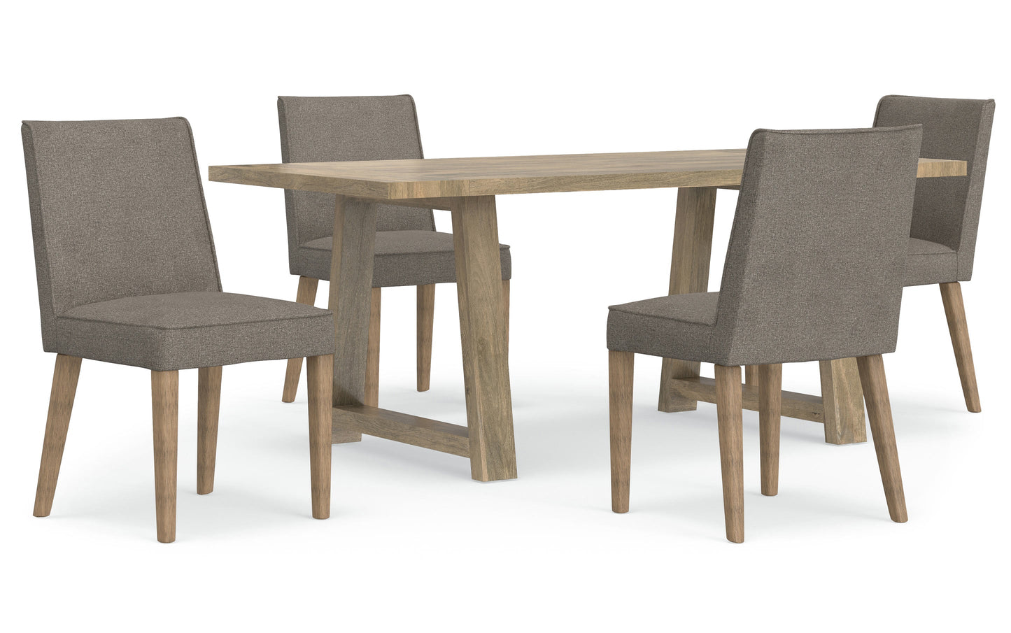 Taupe Polyester Fabric | Bartow / Whitley 5-Piece Dining Set