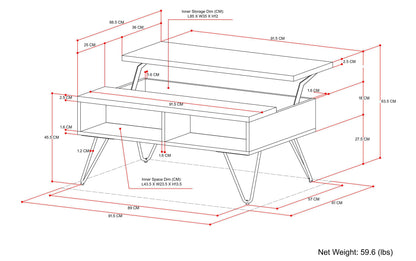 Natural Black Mango | Hunter Small Lift Top Coffee Table