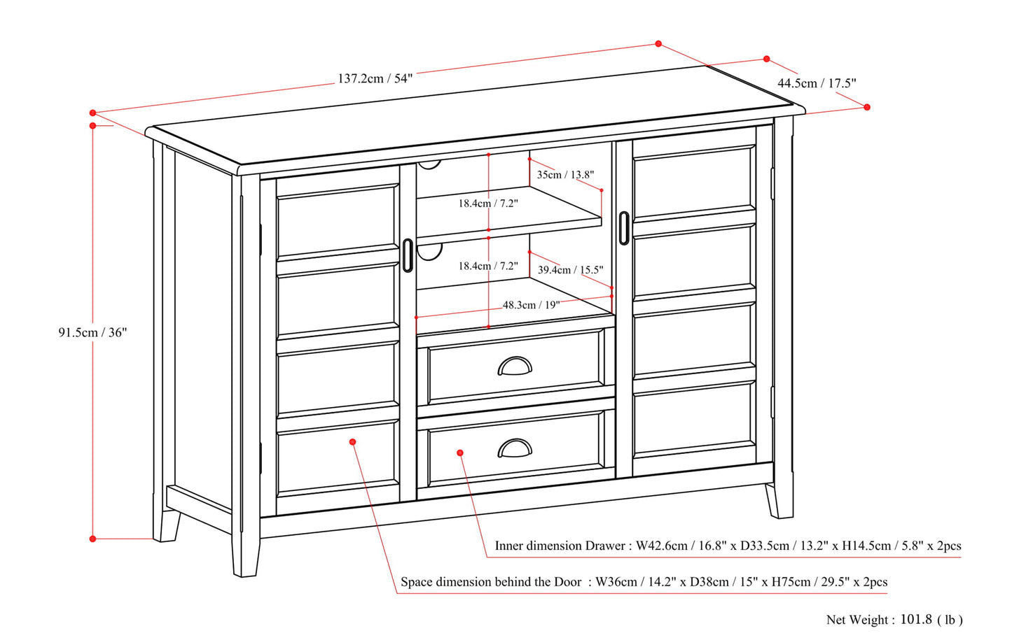 Rustic Natural Aged Brown | Burlington Tall TV Stand