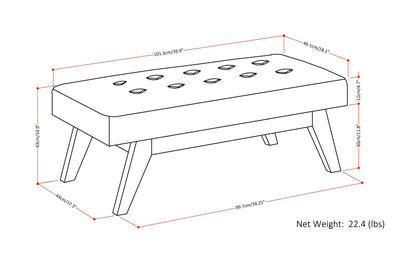 Ash Blonde Vegan Leather | Draper Ottoman Bench in Vegan Leather