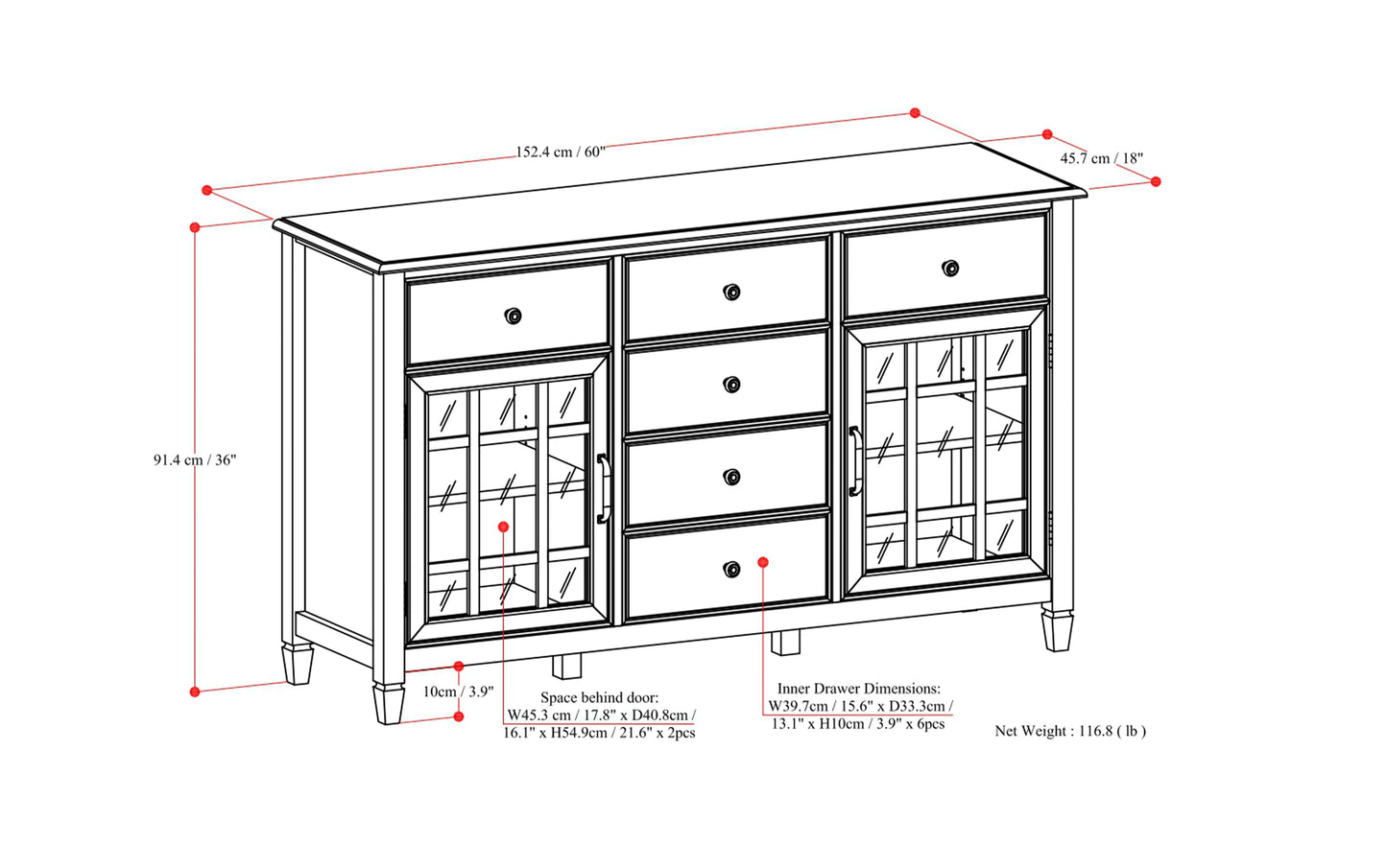 Antique White | Connaught Sideboard Buffet