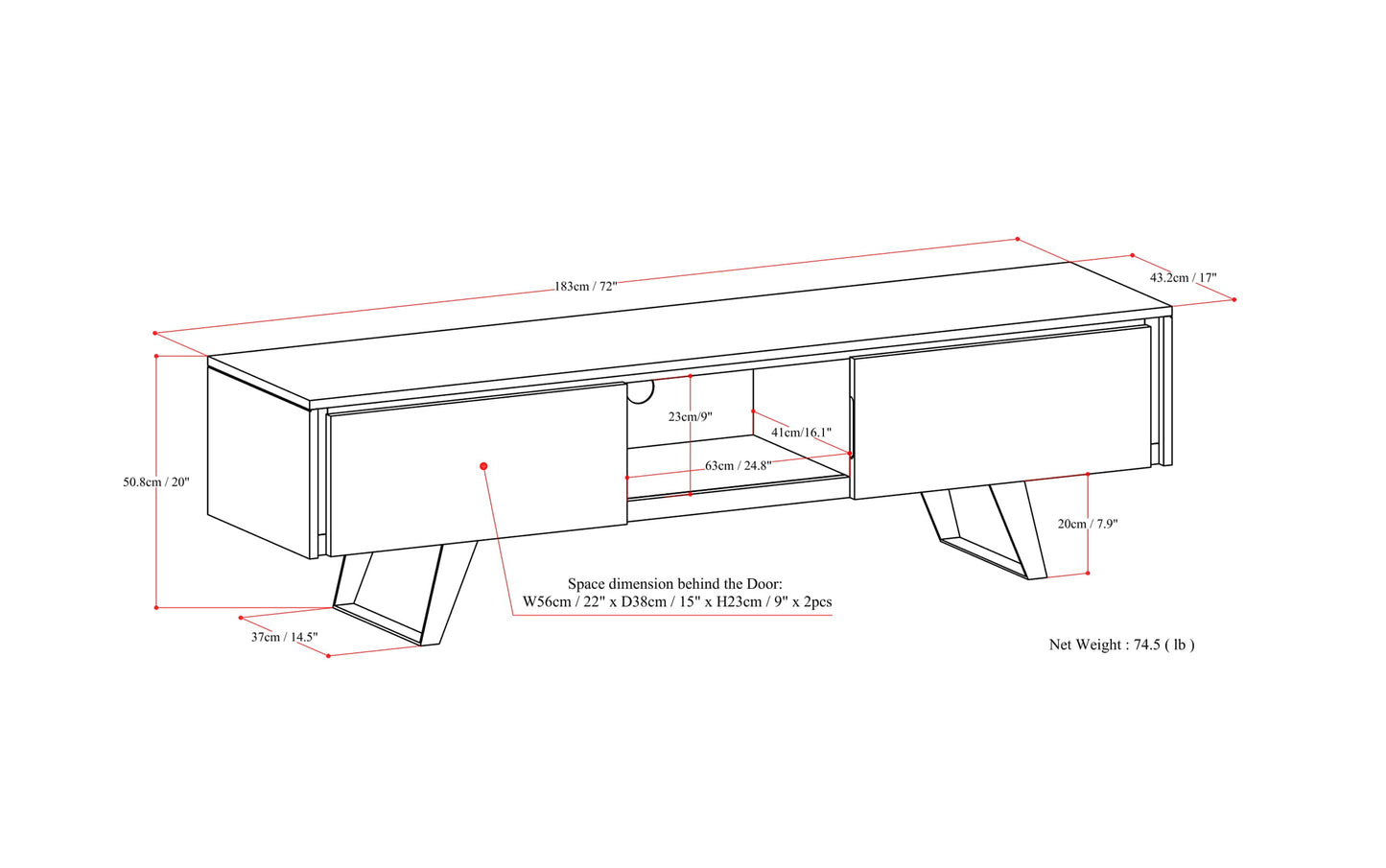 Natural Mango | Lowry 72 inch TV Media Stand